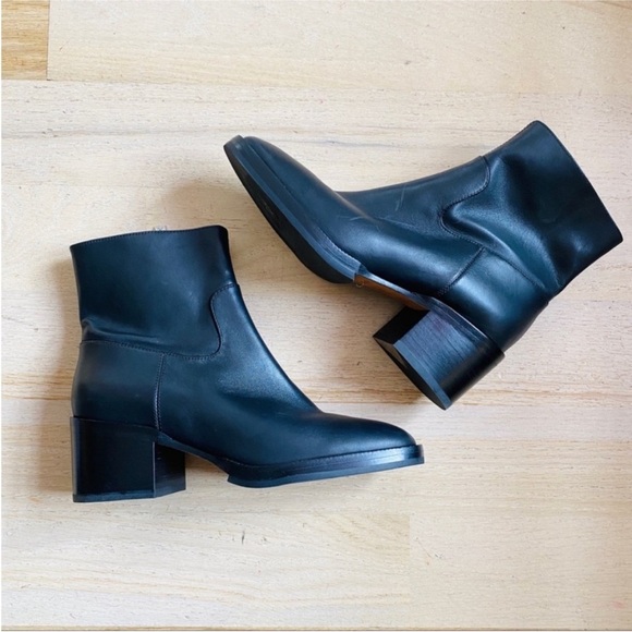 Via Spiga genuine Leather ankle booties with block heel NEW - Picture 2 of 6